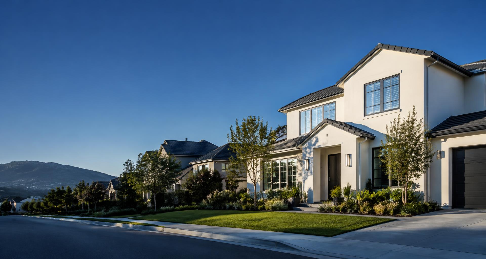Established homes in a residential neighborhood